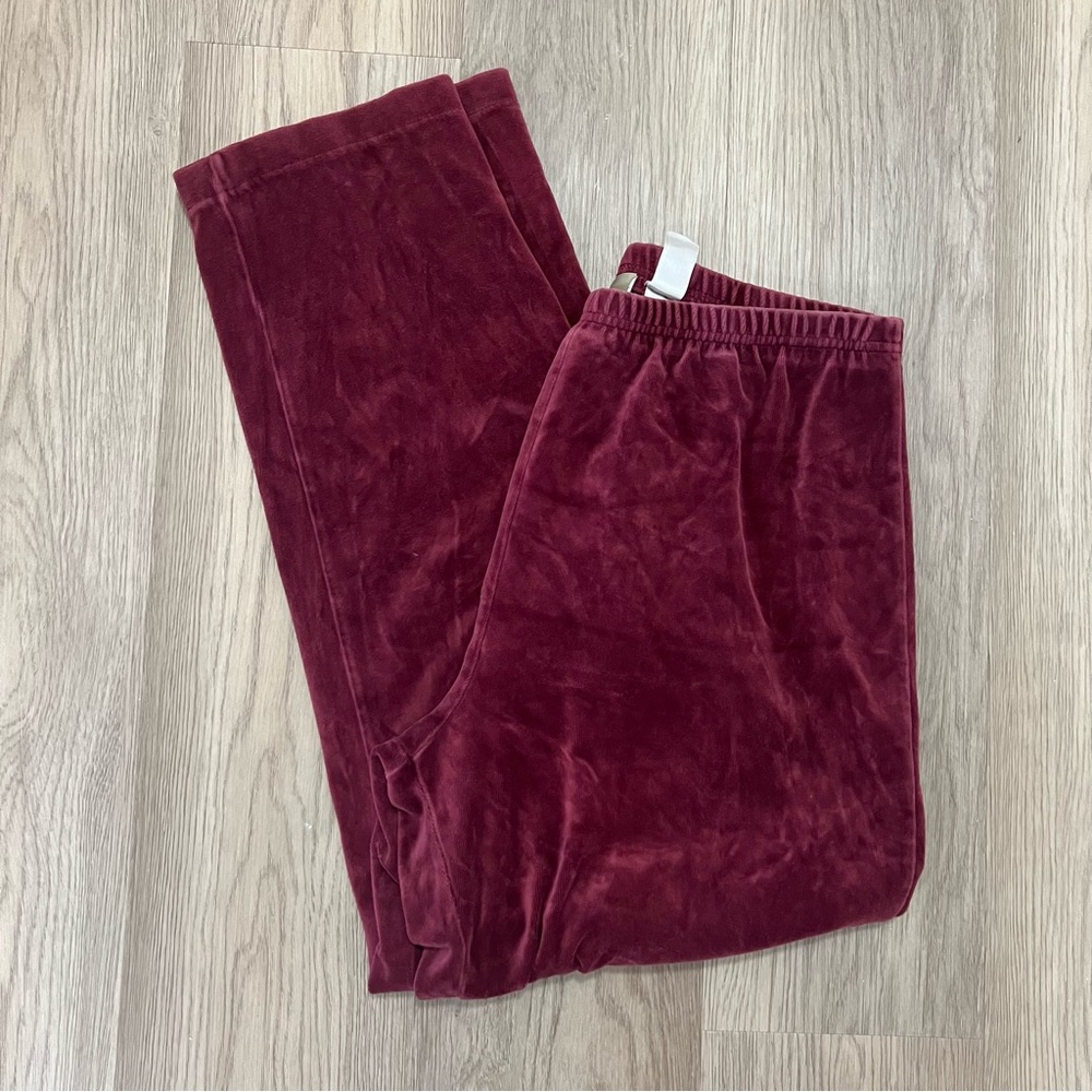 EUC Liz Claiborne Lizwear Maroon Velour Pants - Large